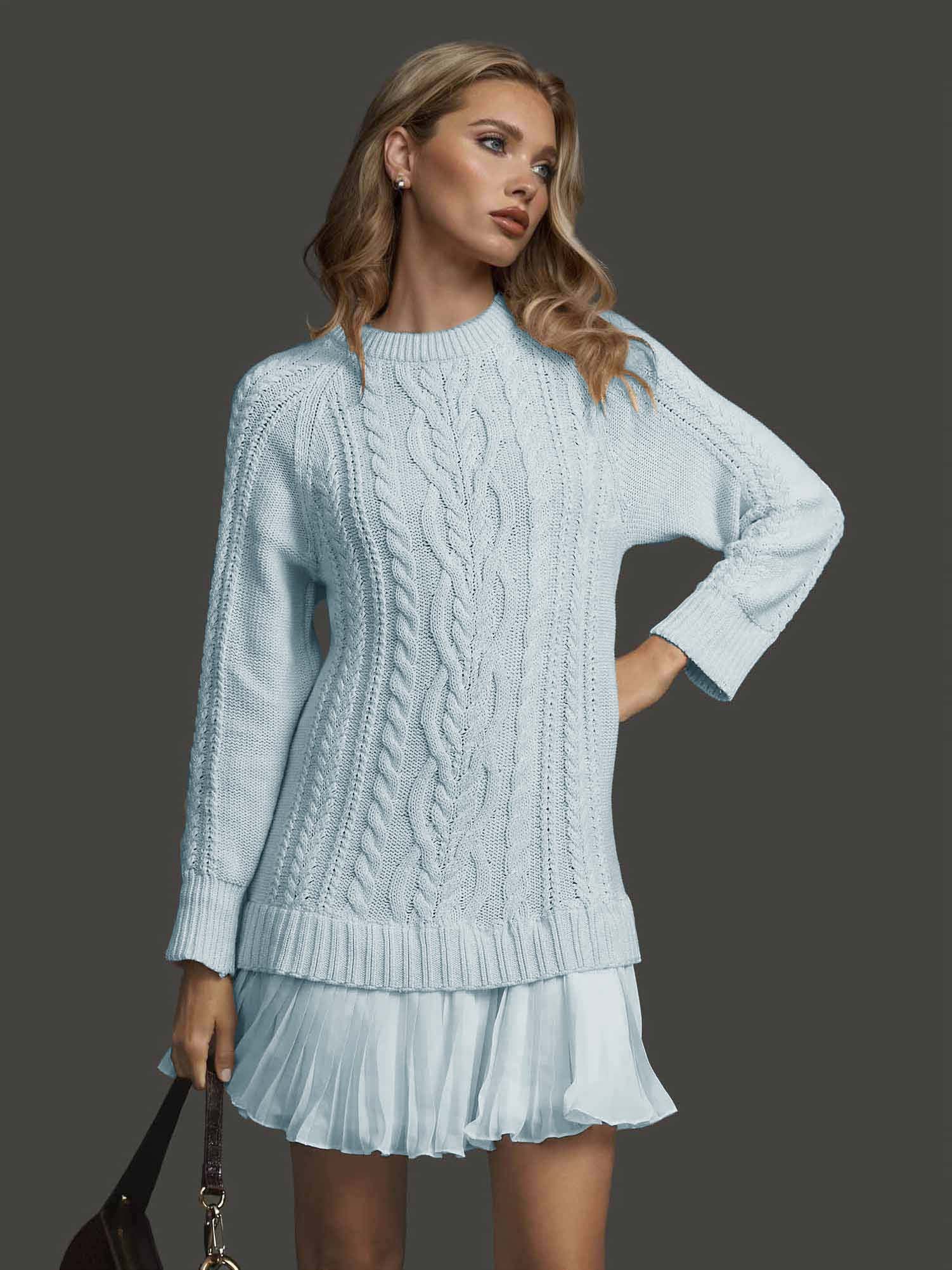 Casual Twist Sweater Mini Dress