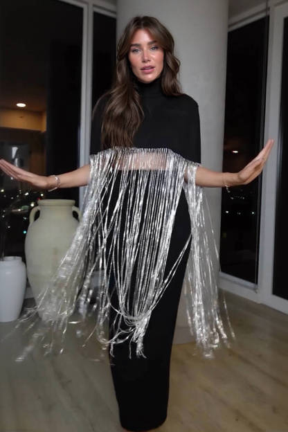 Fashion Tassel Patchwork Loose Party Top