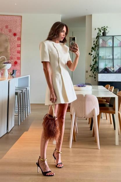 Exquisite Single-Breasted A-line Mini Dress