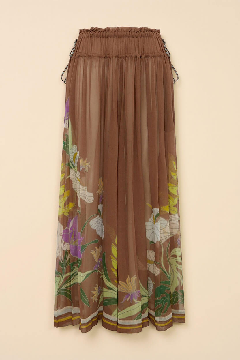 Exquisite Ruffled Adjustable Strap Camisole with Drawstring Slit Wide-Leg Pants Set