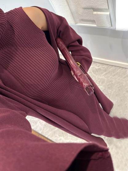 Classic Drop-Shoulder Long-Sleeve Cardigan