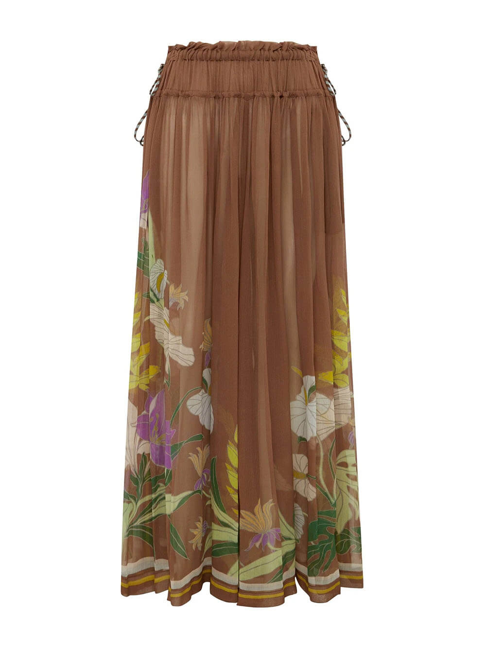 Exquisite Ruffled Adjustable Strap Camisole with Drawstring Slit Wide-Leg Pants Set