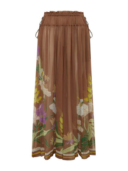 Exquisite Ruffled Adjustable Strap Camisole with Drawstring Slit Wide-Leg Pants Set