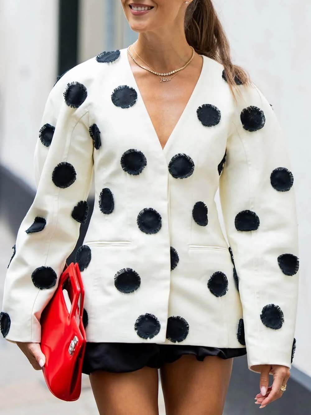 Exquisite Polka Dot Blazer