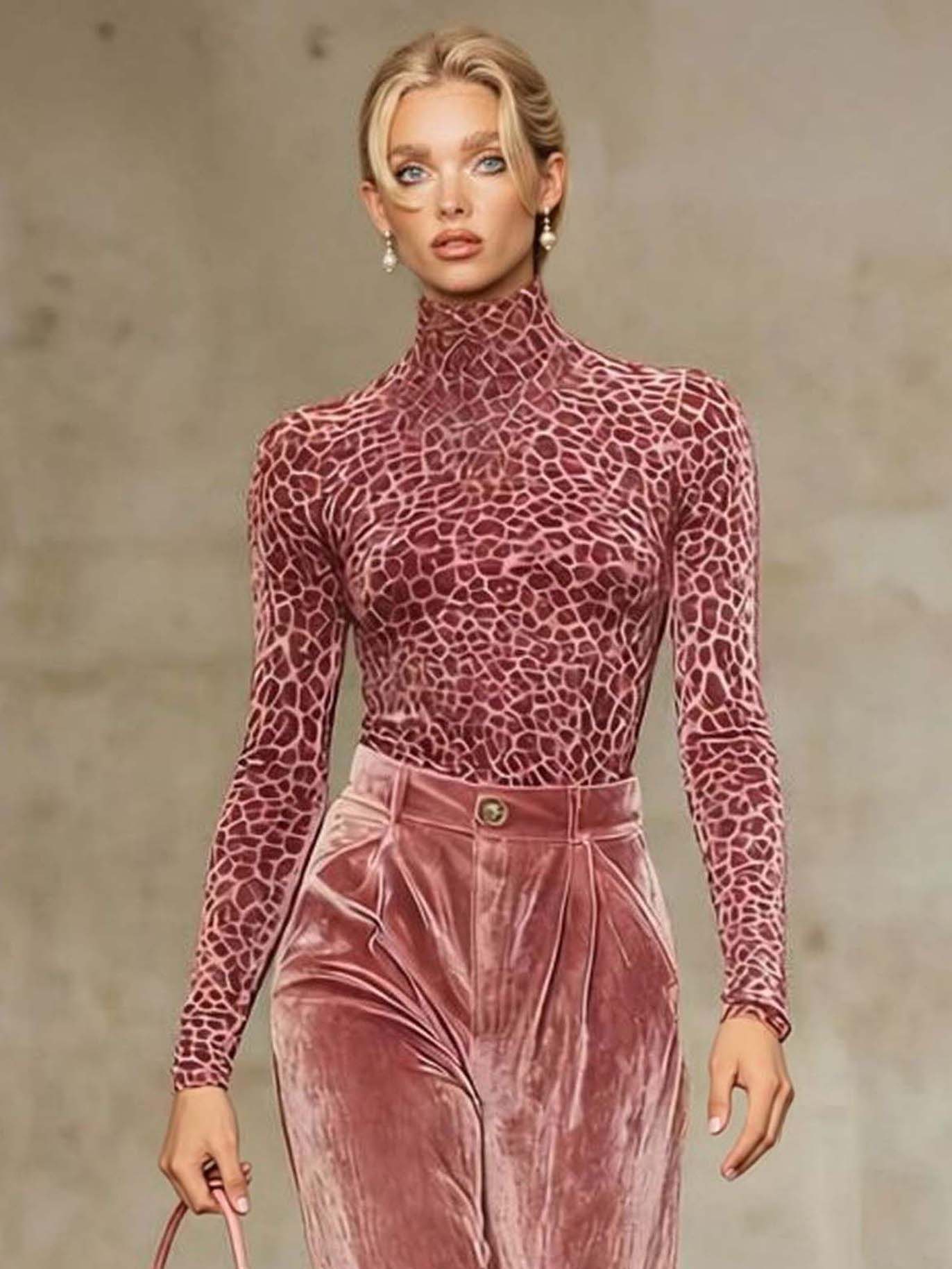 Casual Velvet Pocket Wide-Leg Pants