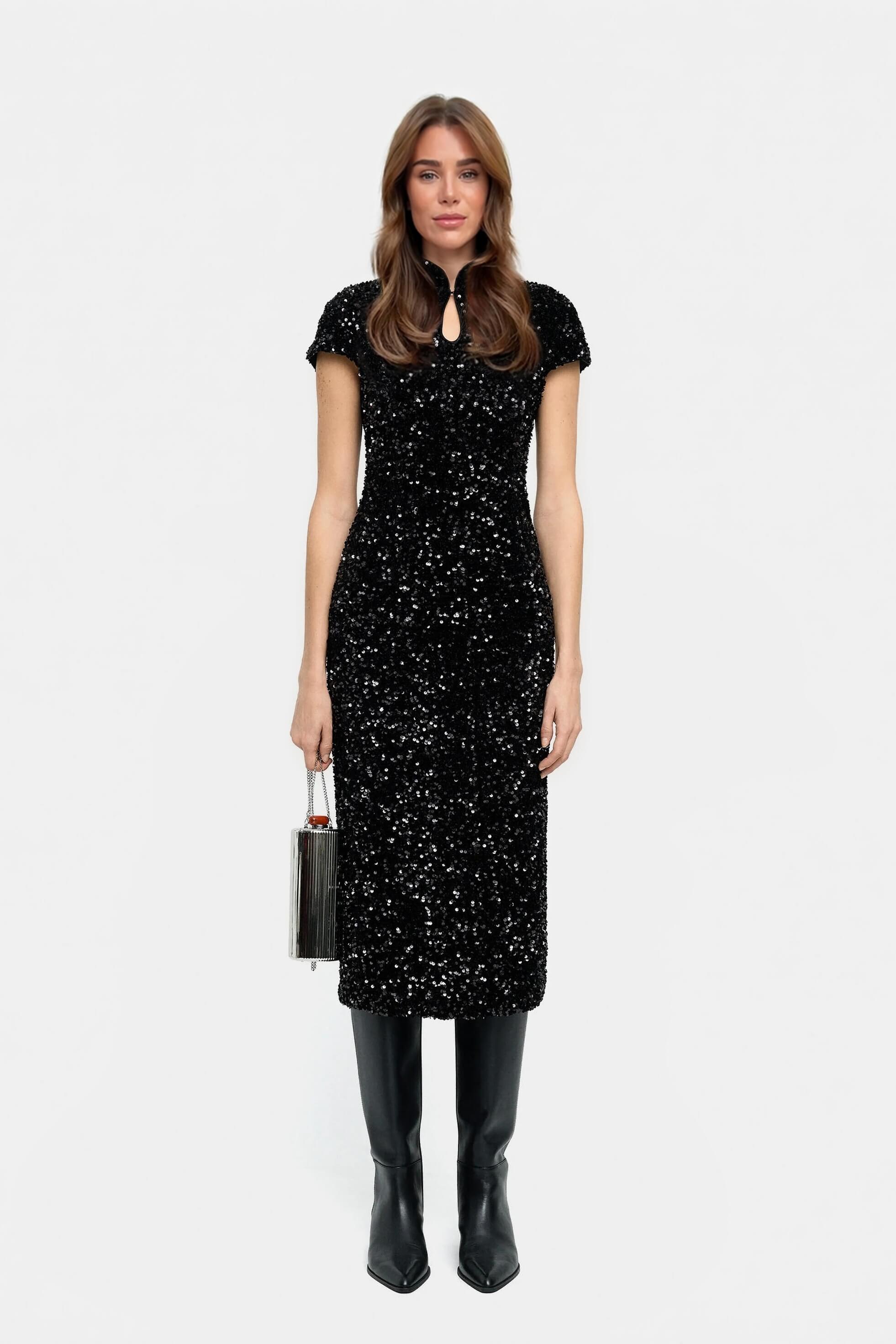 Exquisite Sequin Embellished Midi Dress