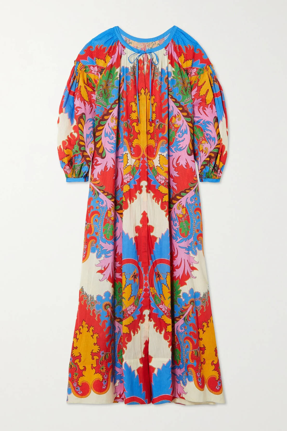 Boho Ethnic Print Loose Pocket Maxi Dress