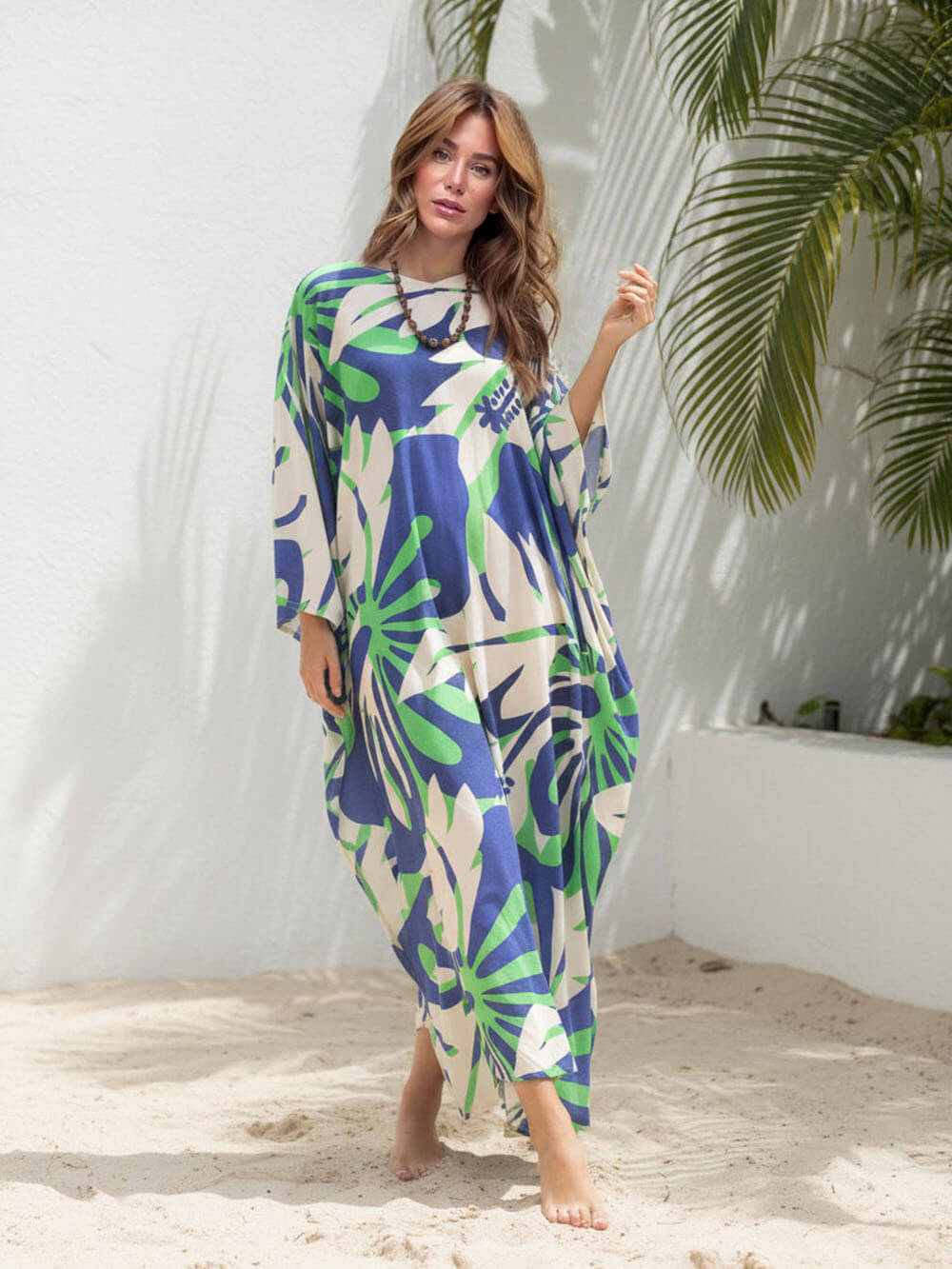 Boho Print Asymmetrical Maxi Dress