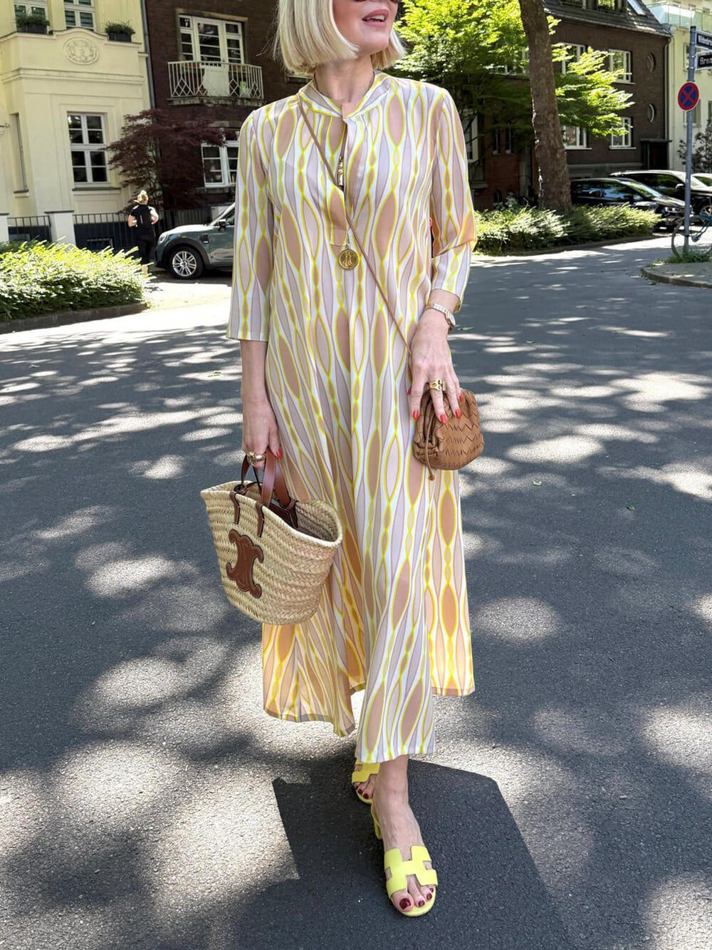 Casual Effortless V-Neck Printed Vacation Maxi Dress