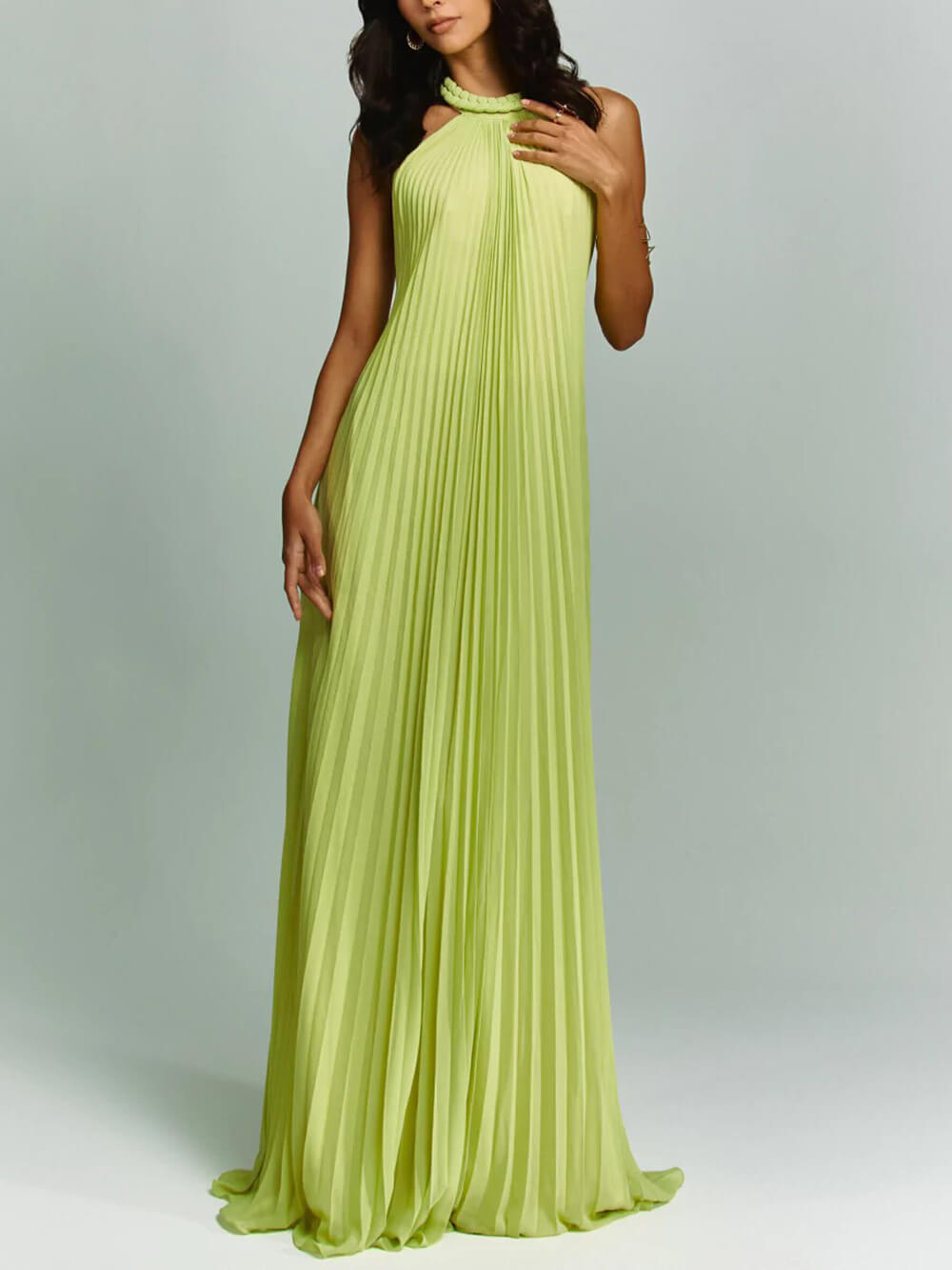 Exquisite Pleated Backless Party Dress