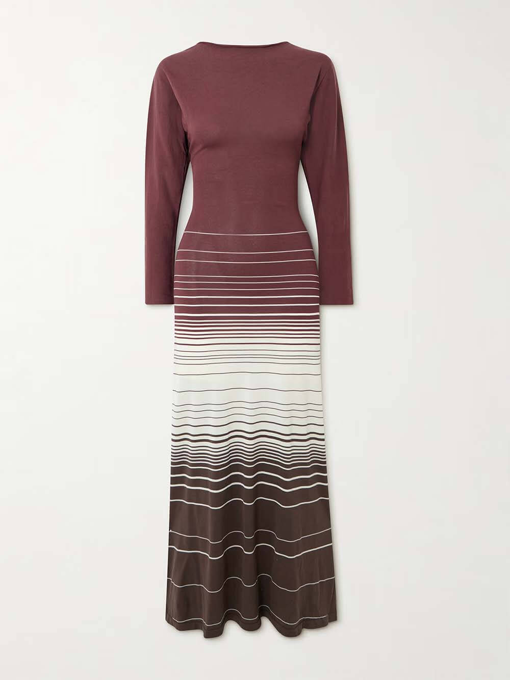 Casual Twist-Back Striped Print Maxi Dress