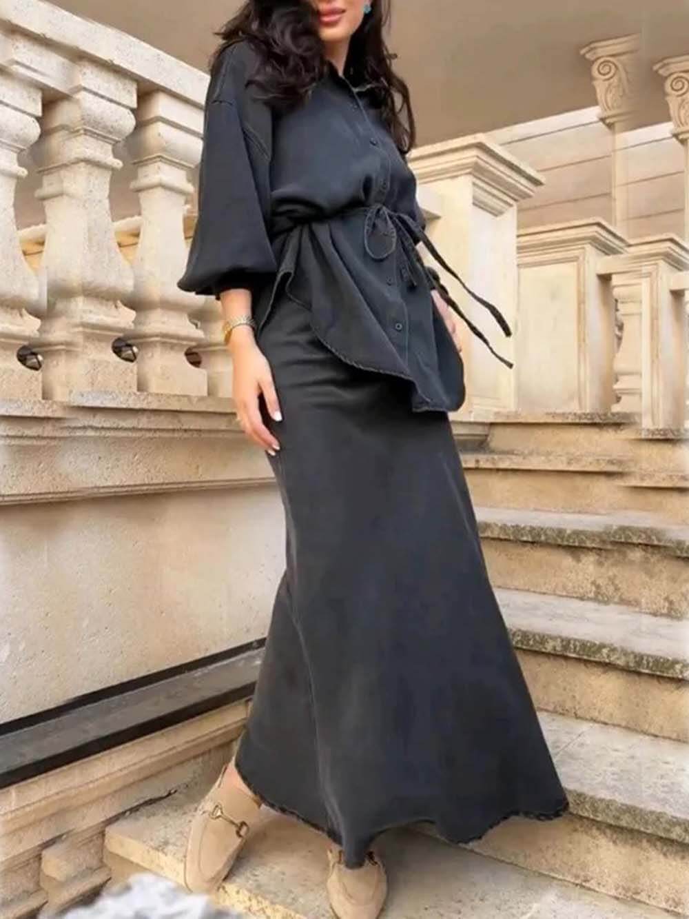 Fashion Casual Elastic Waist Mermaid Loose Skirt