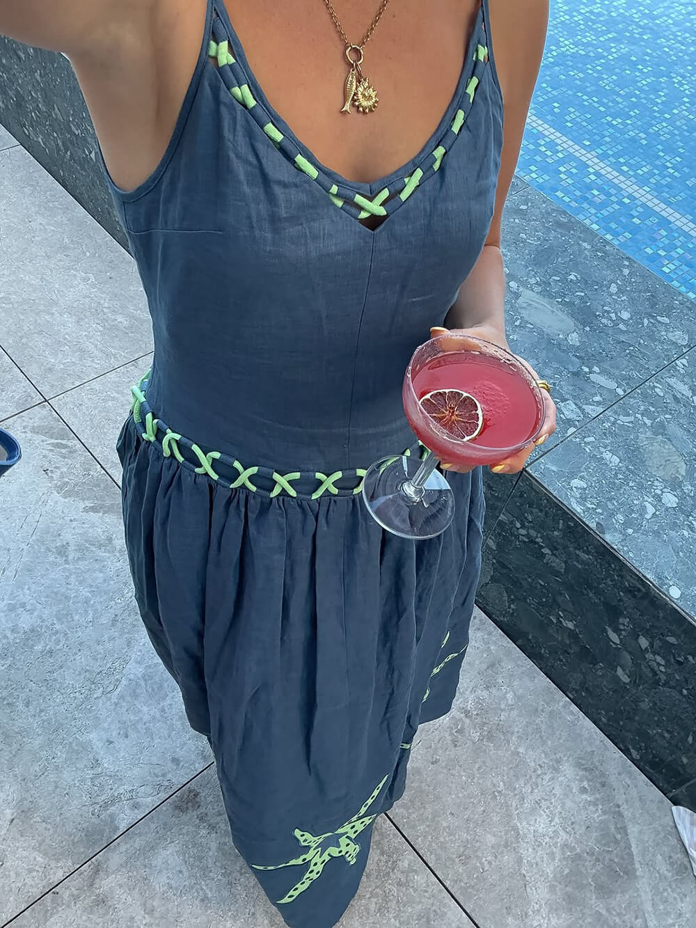 Casual Resort-Style Starfish Print Spaghetti Strap Maxi Dress