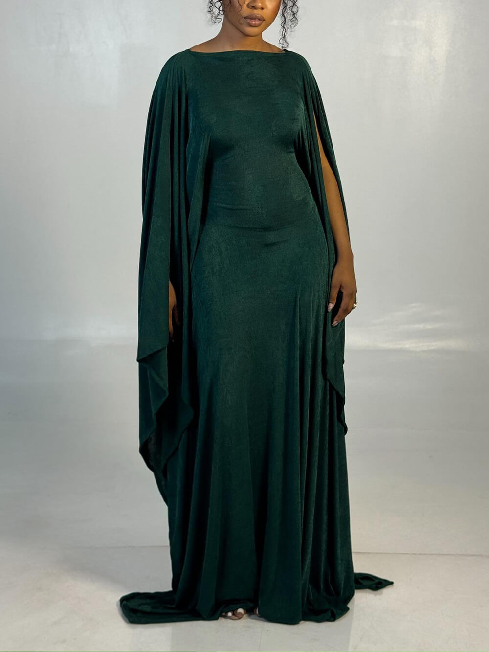 Elegant Ruched Backless Maxi Dress