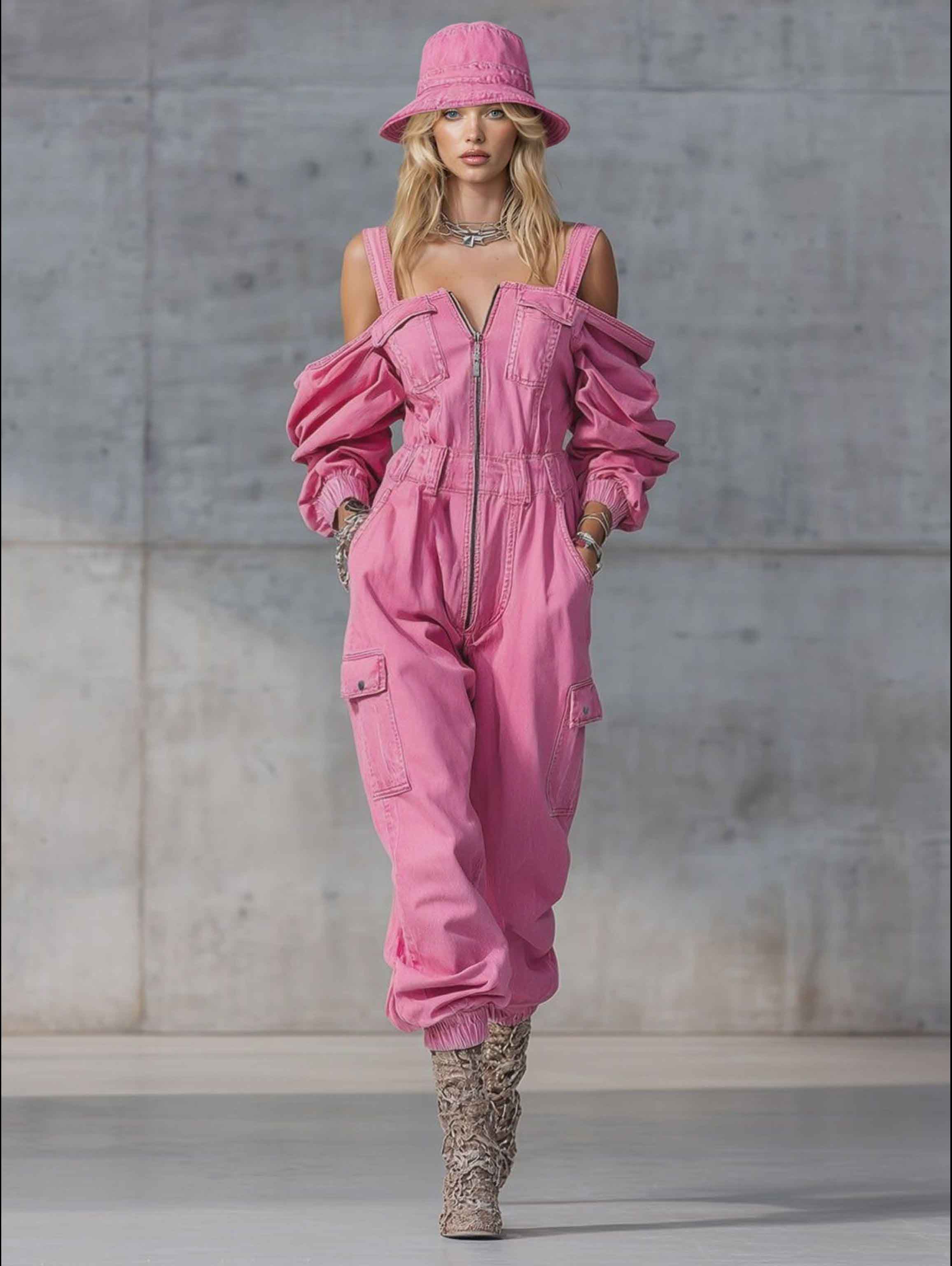 Stylish Off-shoulder Stretch Waist Zipper Jumpsuit