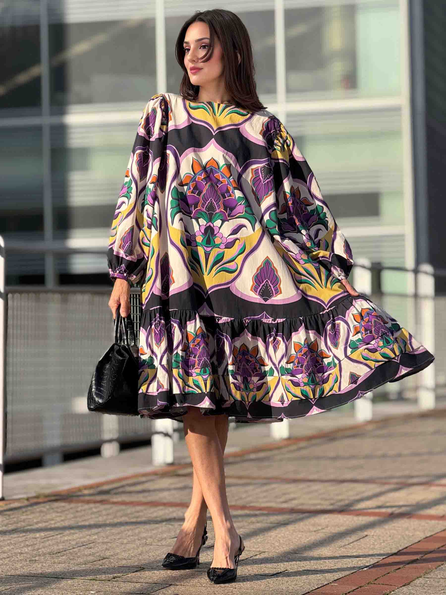 Unique Artistic Painted Print Mini Dress