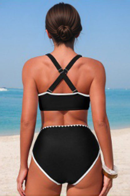 Sexy Lace-trimmed Two-Piece Bikini Set