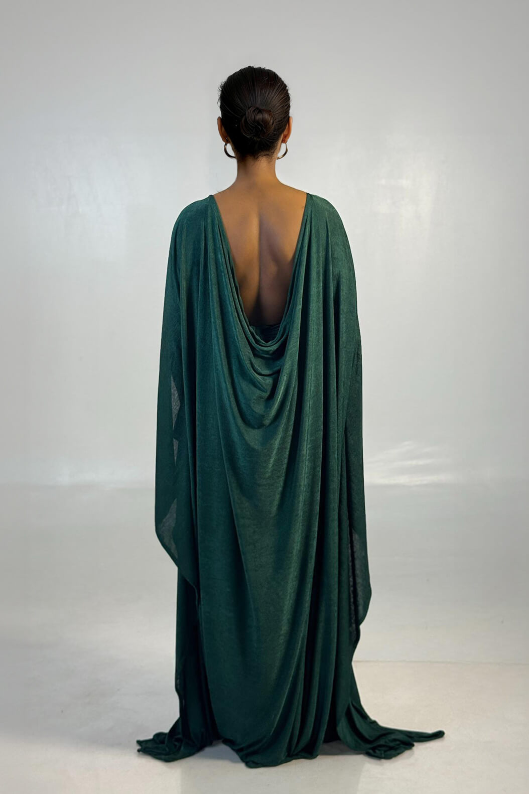 Elegant Ruched Backless Maxi Dress