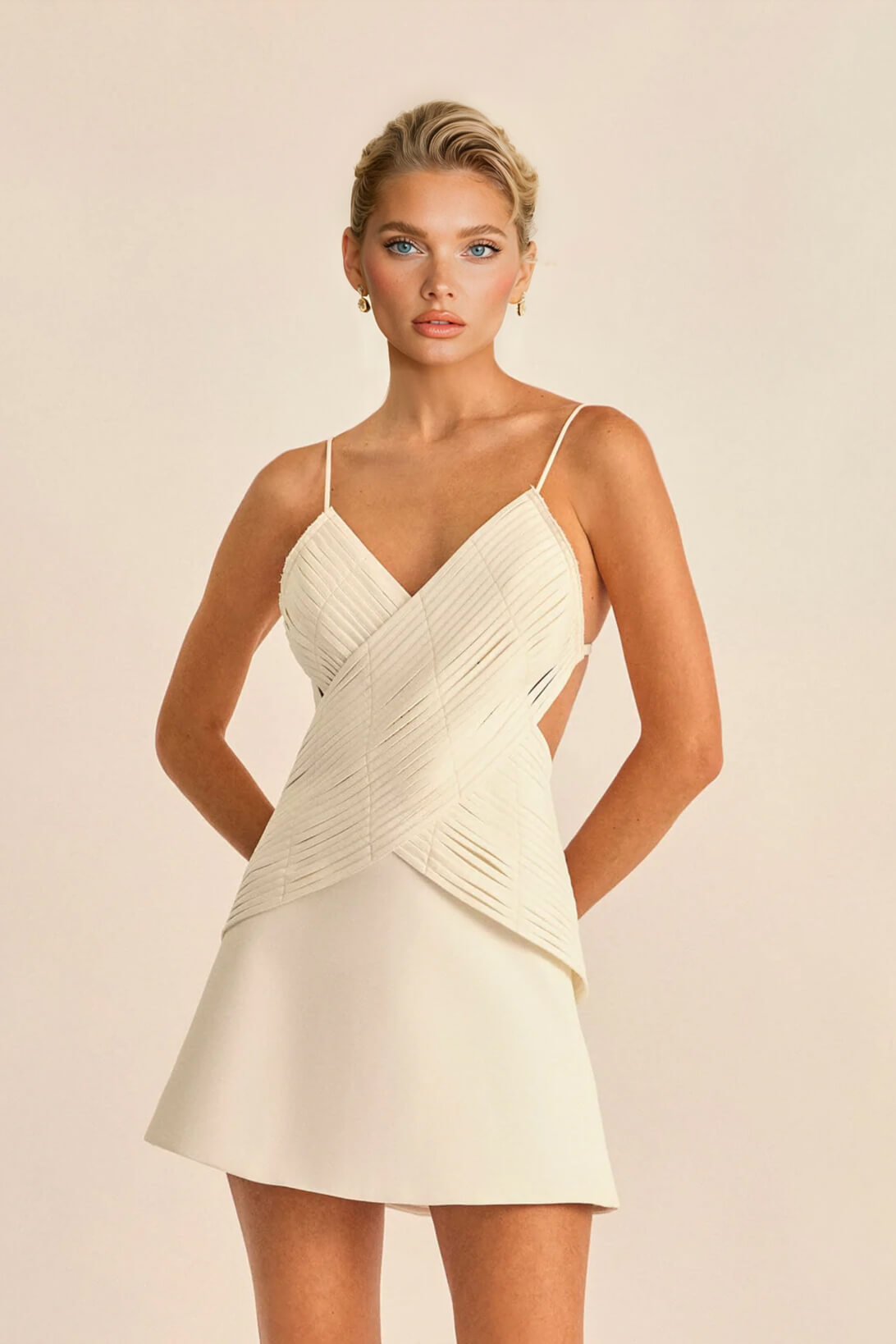 Fashion Lace Backless Mini Dress