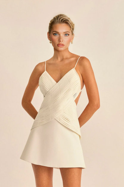 Fashion Lace Backless Mini Dress