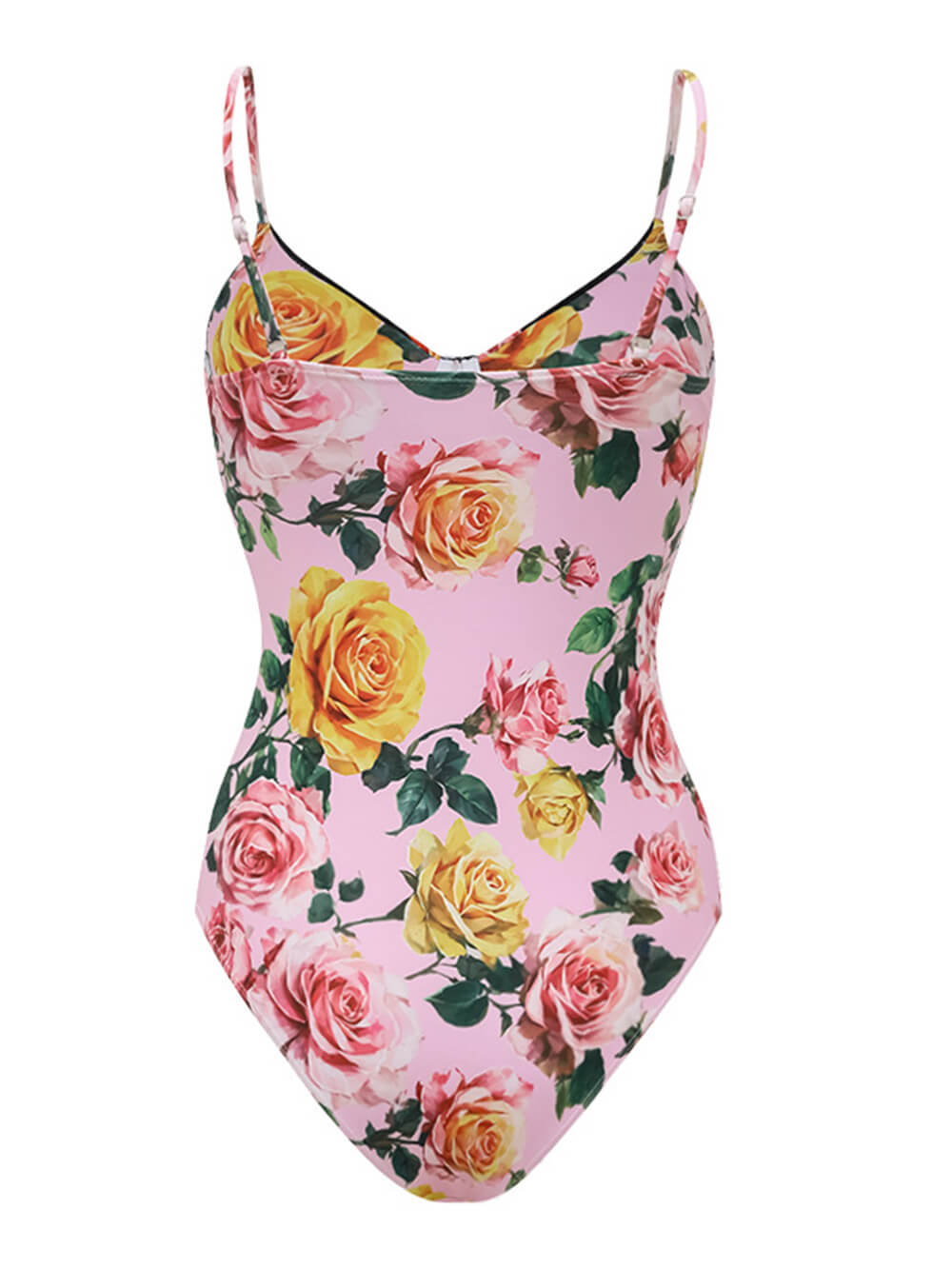 Exquisite Printed Spaghetti Strap One-Piece Swimsuit And Elastic Waist Skirt Set