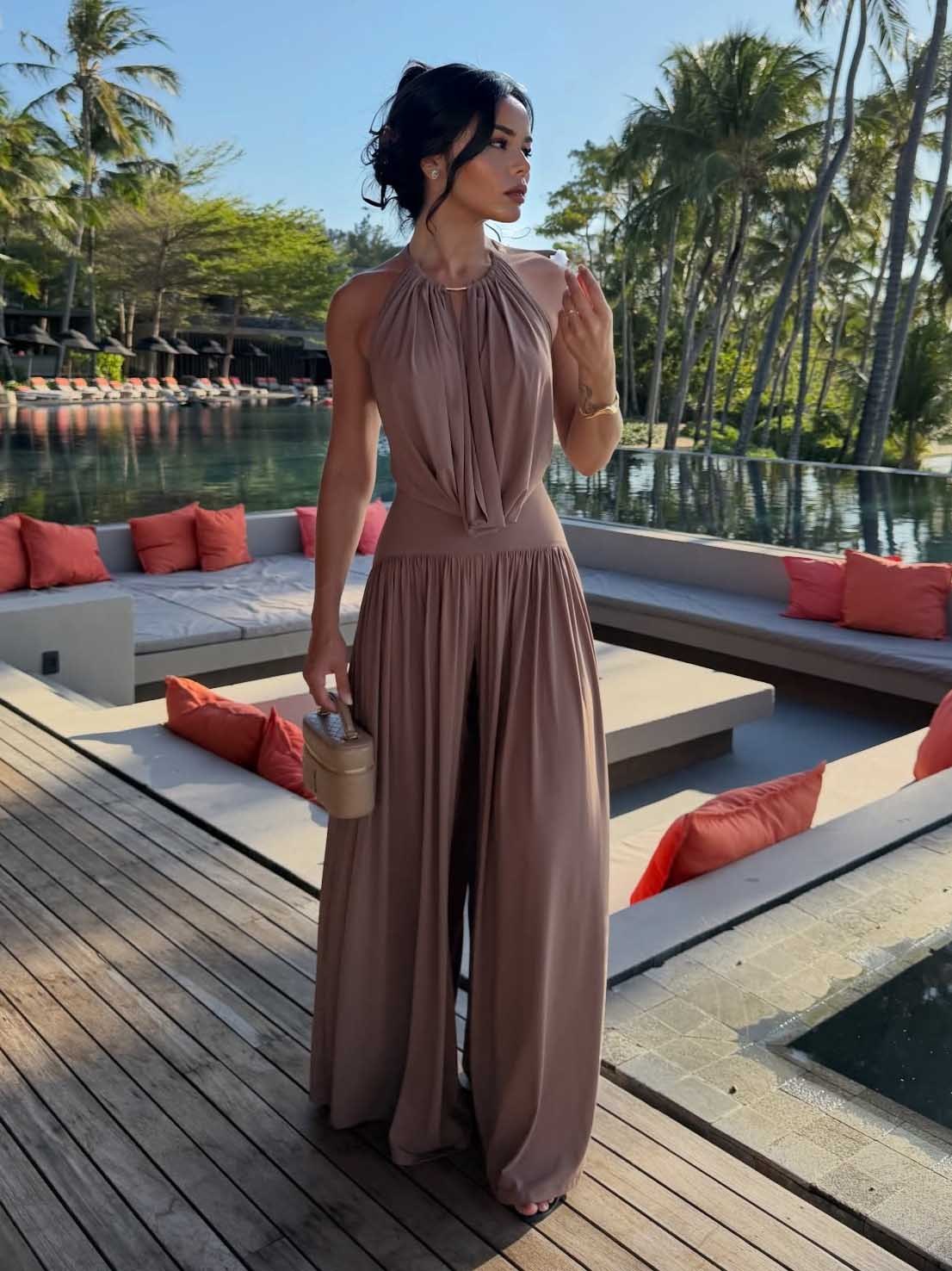 Sexy Sleeveless Bodysuit & Pants Two-piece Set