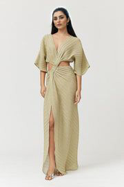 Sexy Twist-Front Cut-Out Maxi Dress