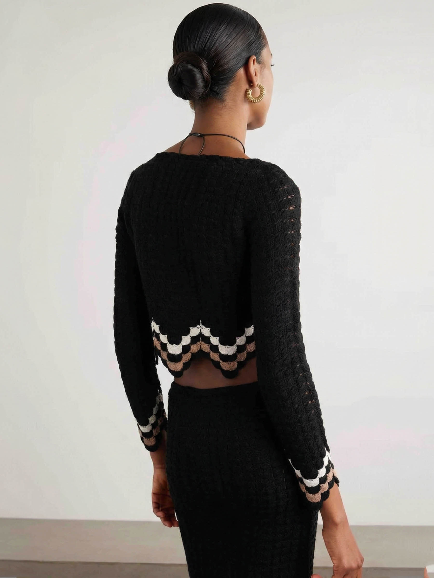 Exquisite Crochet Scalloped Sweater