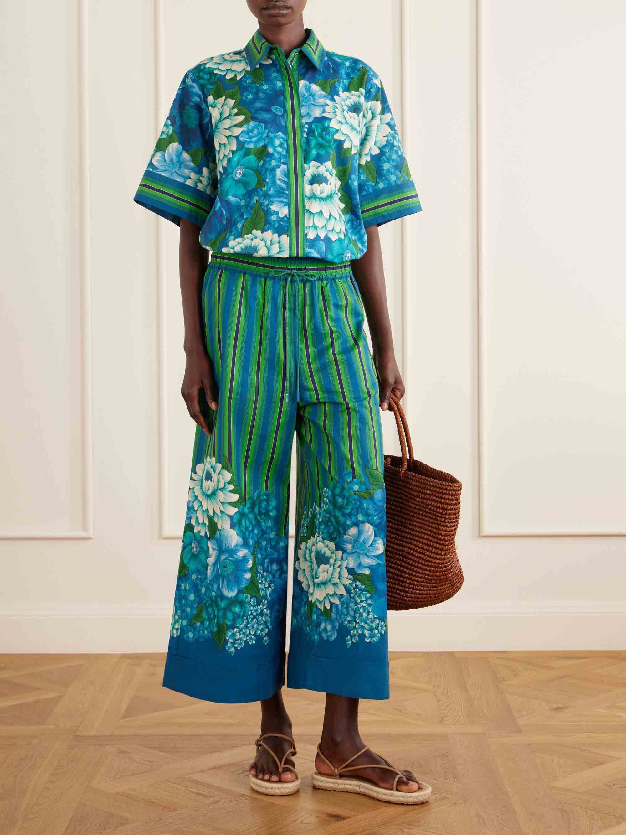 Casual Floral Print Button-Up Shirt