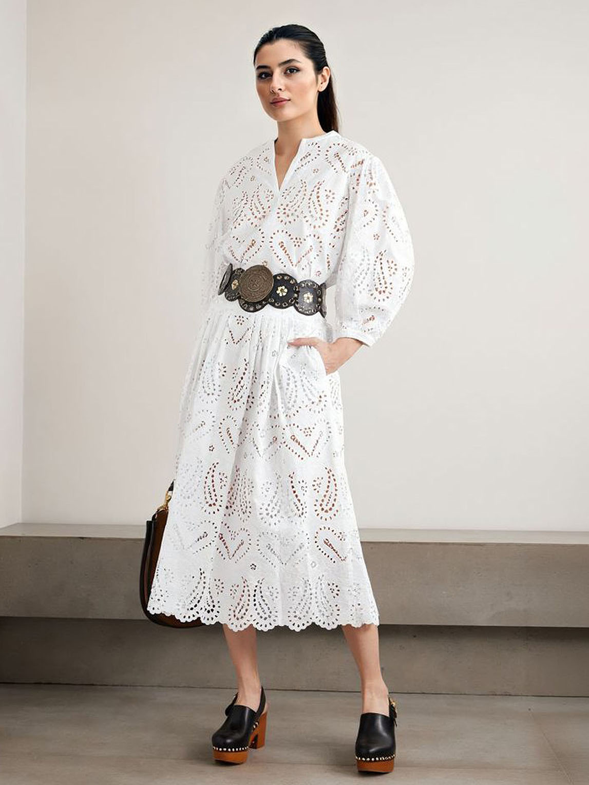 Elegant Cutout Embroidered Lace Skirt