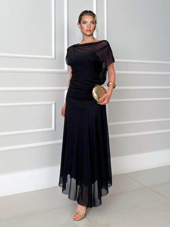 Flowing Sheer Chiffon Maxi Dress