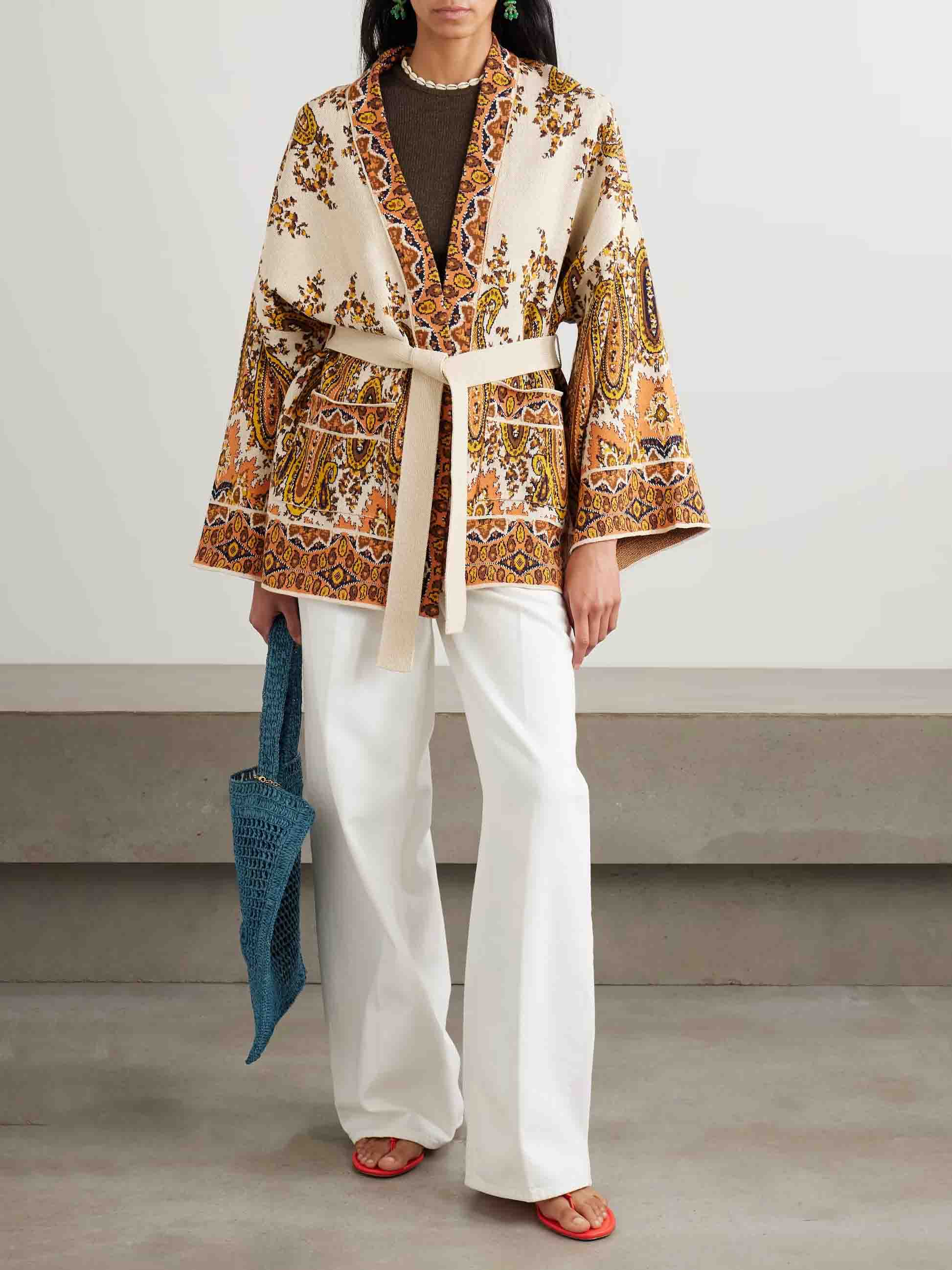 Retro Colorful Paisley Pattern Sweater Jacket