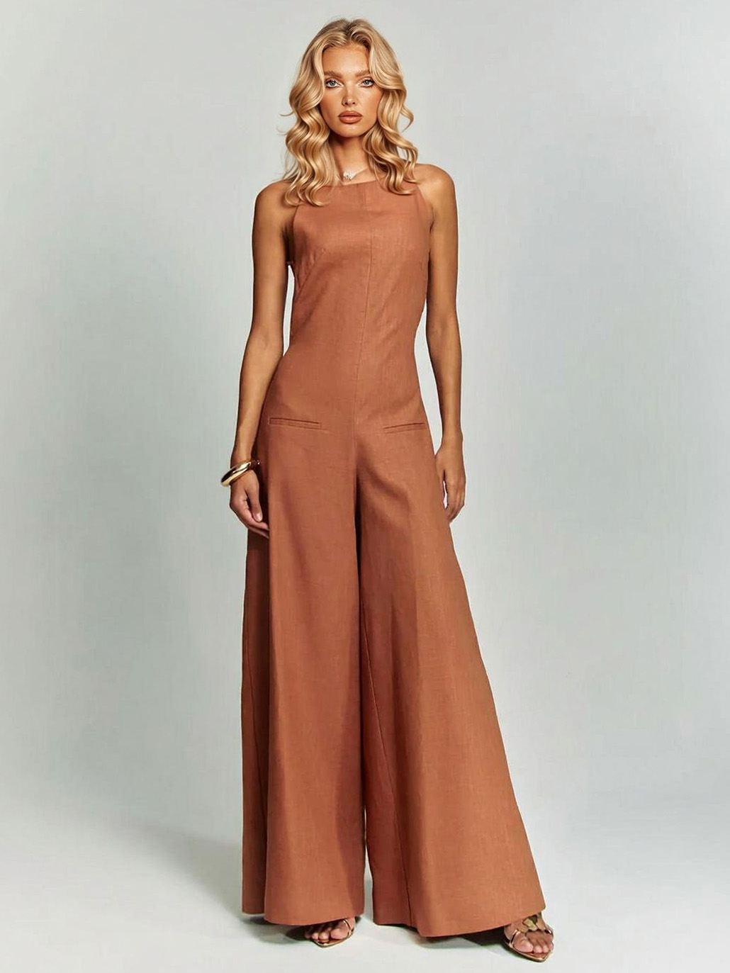 Casual Classic Suspender Wide Leg Jumpsuit