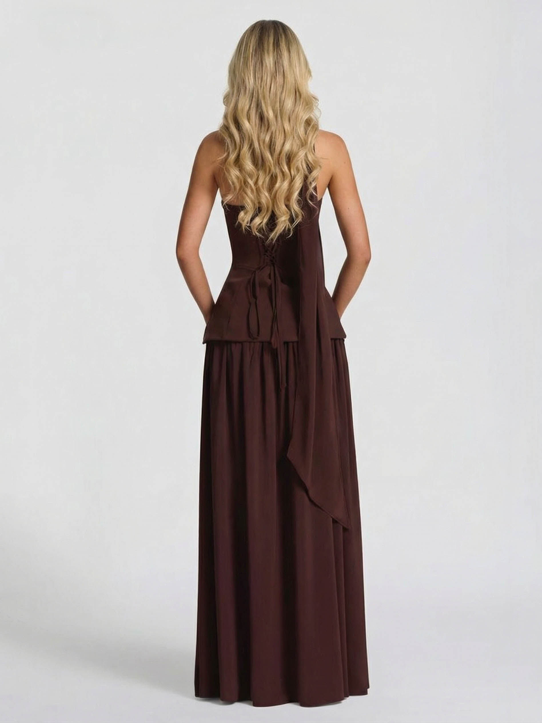 Vestido Maxi de Fiesta con Escote Corazón Elegante y Gran Abertura