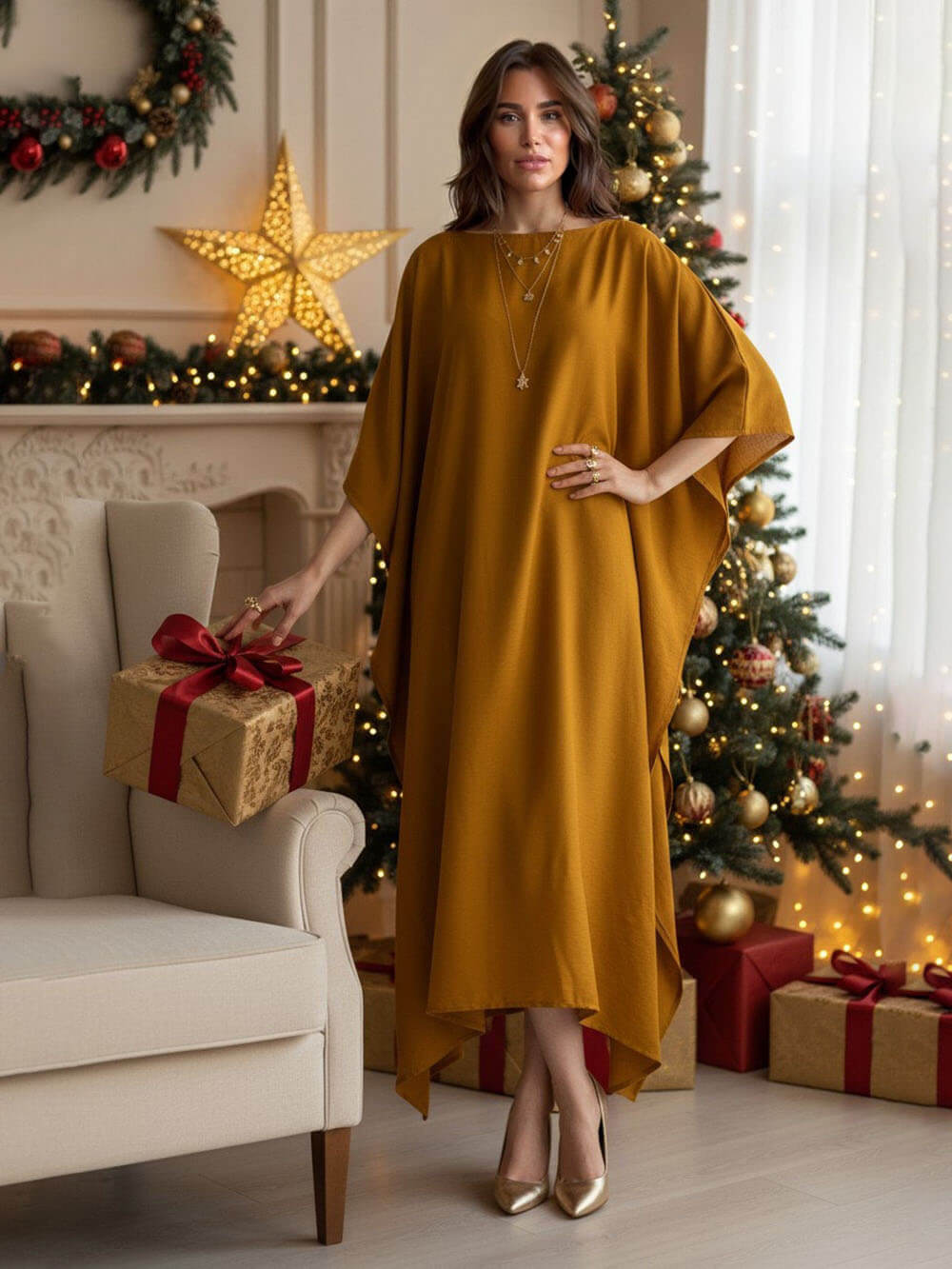 Bohemian Satin Kimono Maxi Dress