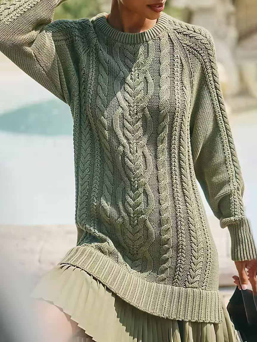 Casual Twist Sweater Mini Dress