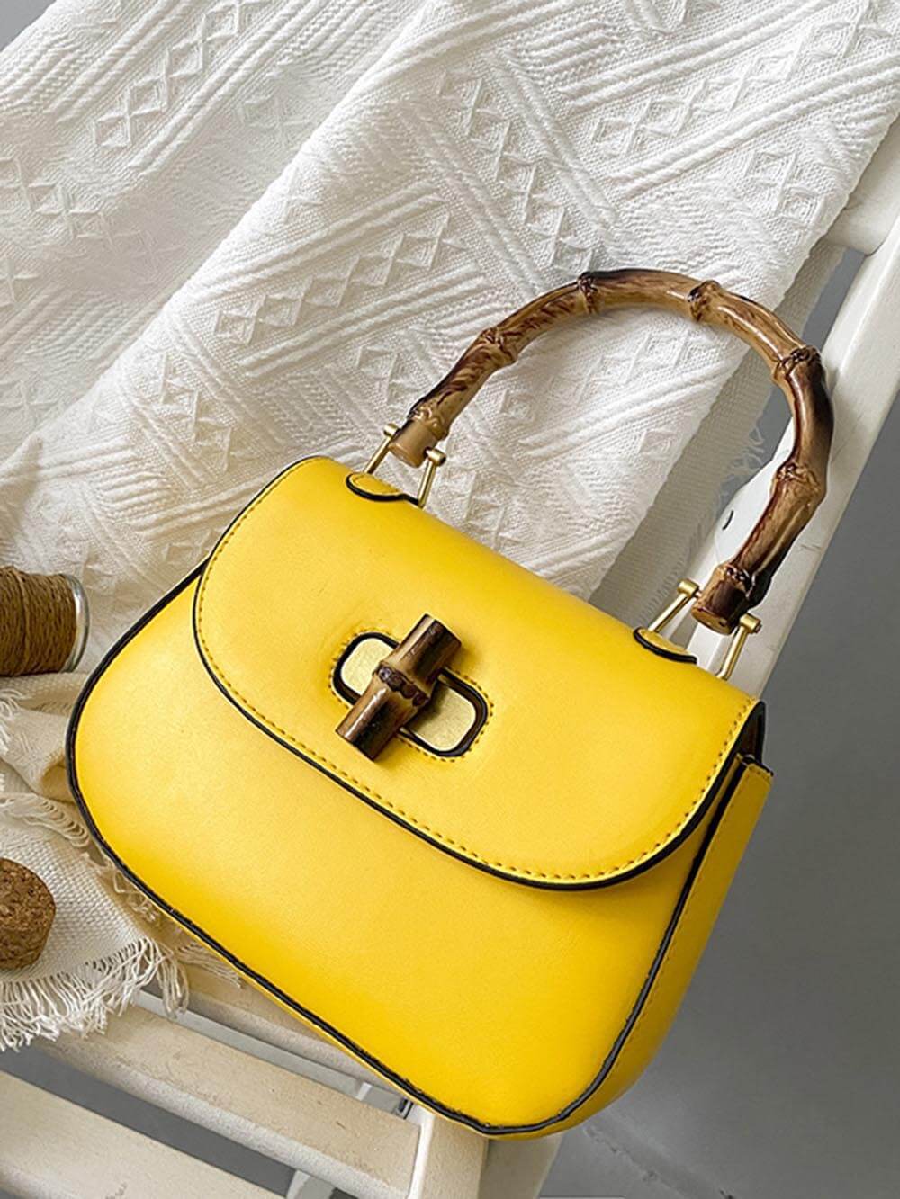 Retro Bamboo Shoulder Crossbody Handbag