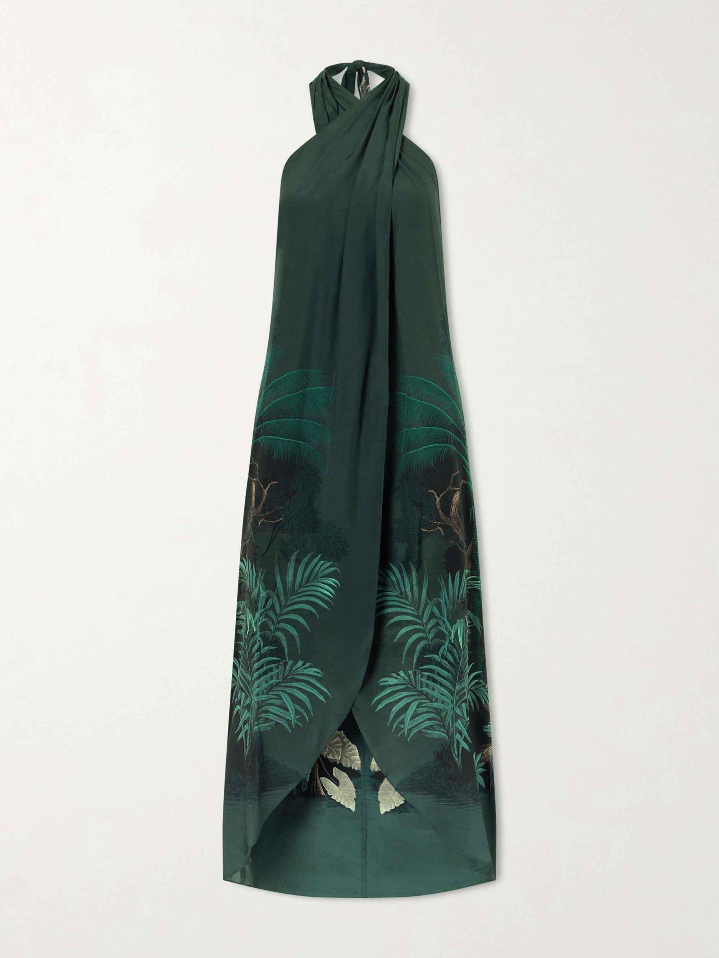 Tropical Palm Print Wide-Leg Pants Set