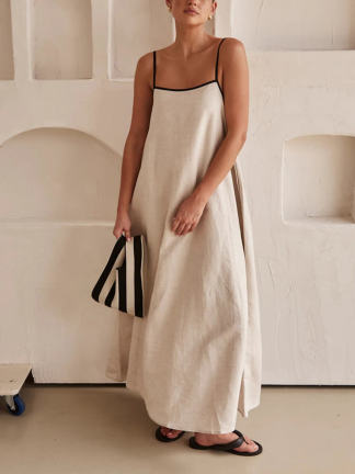 Holiday Fashion Suspender Solid Color Dress