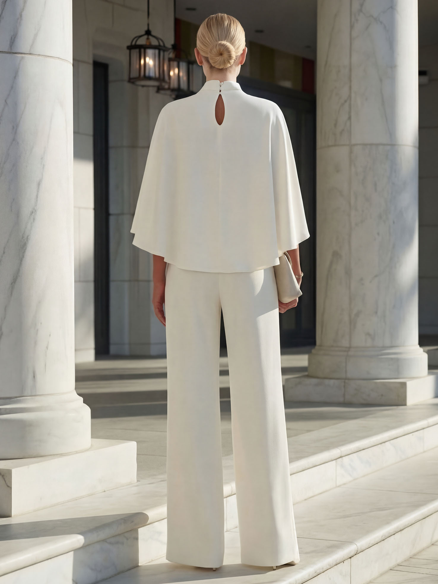 Minimalist High-Waist Slit Wide-Leg Pants & Top Set