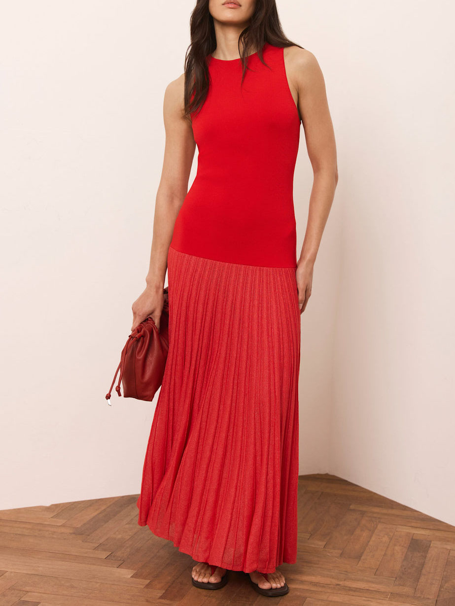 Elegant Knitted Sleeveless Maxi Dress