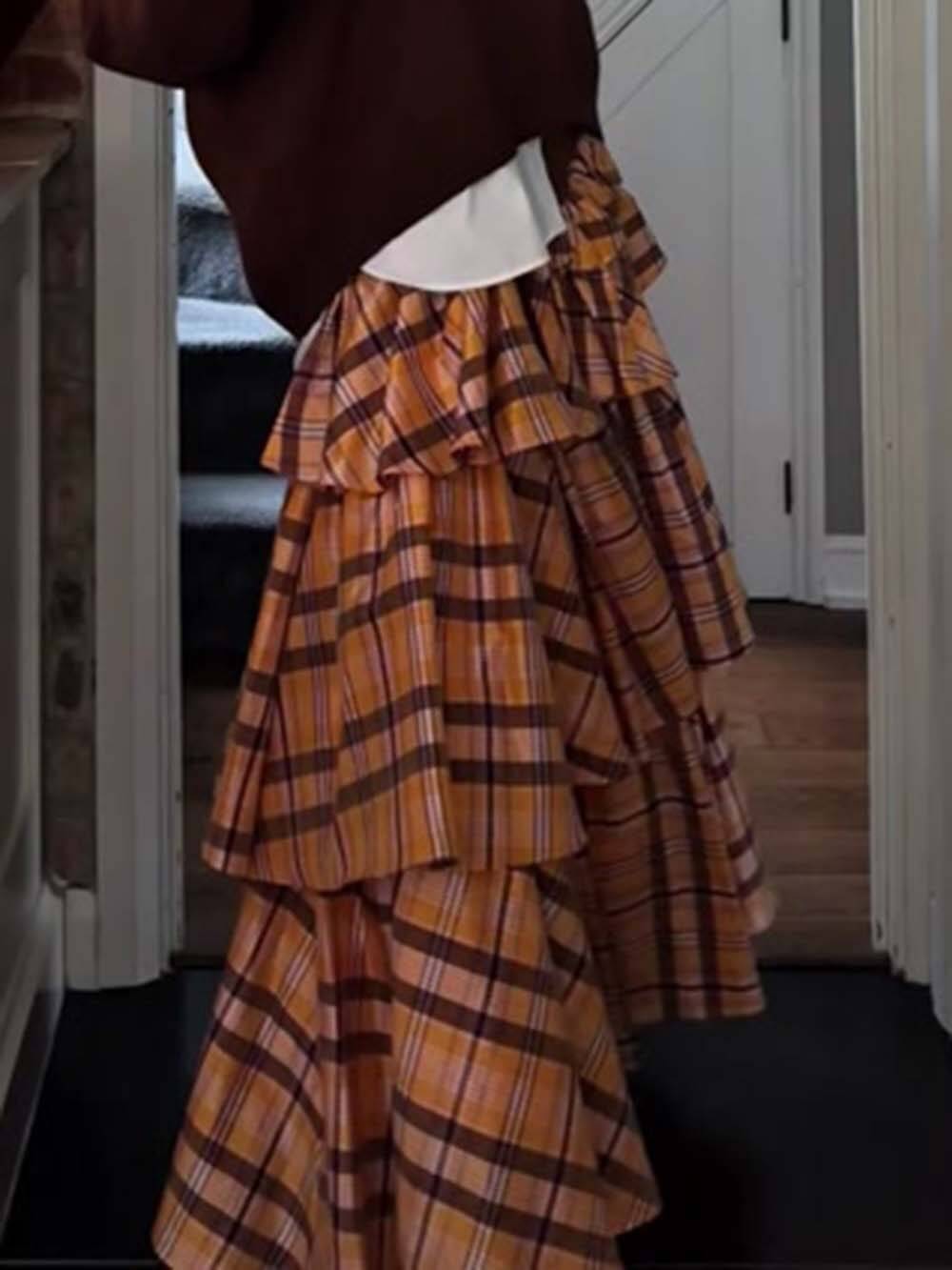 Fashion Layered Colorful Print Skirt