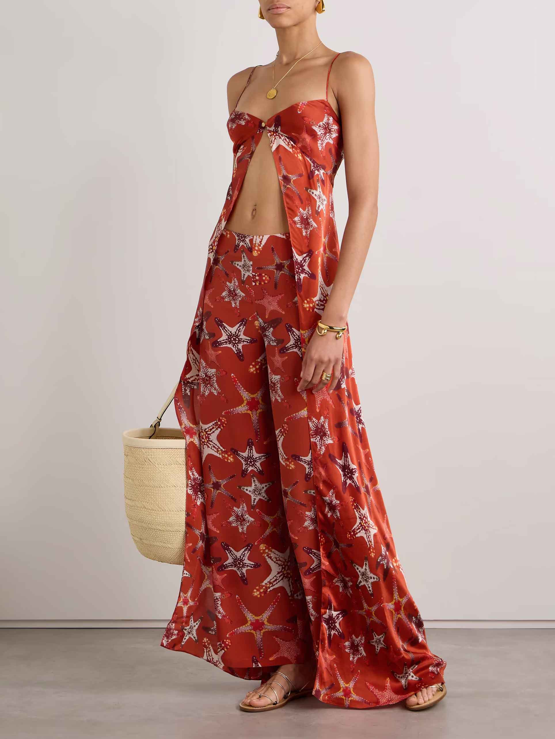 Exquisite Colorful Starfish Print Pants Two-piece Set