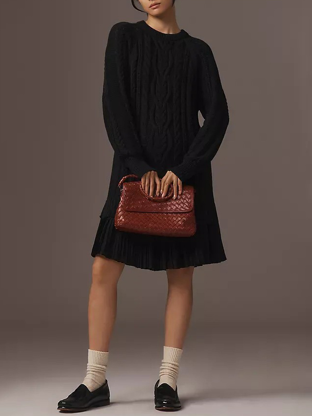 Casual Twist Sweater Mini Dress