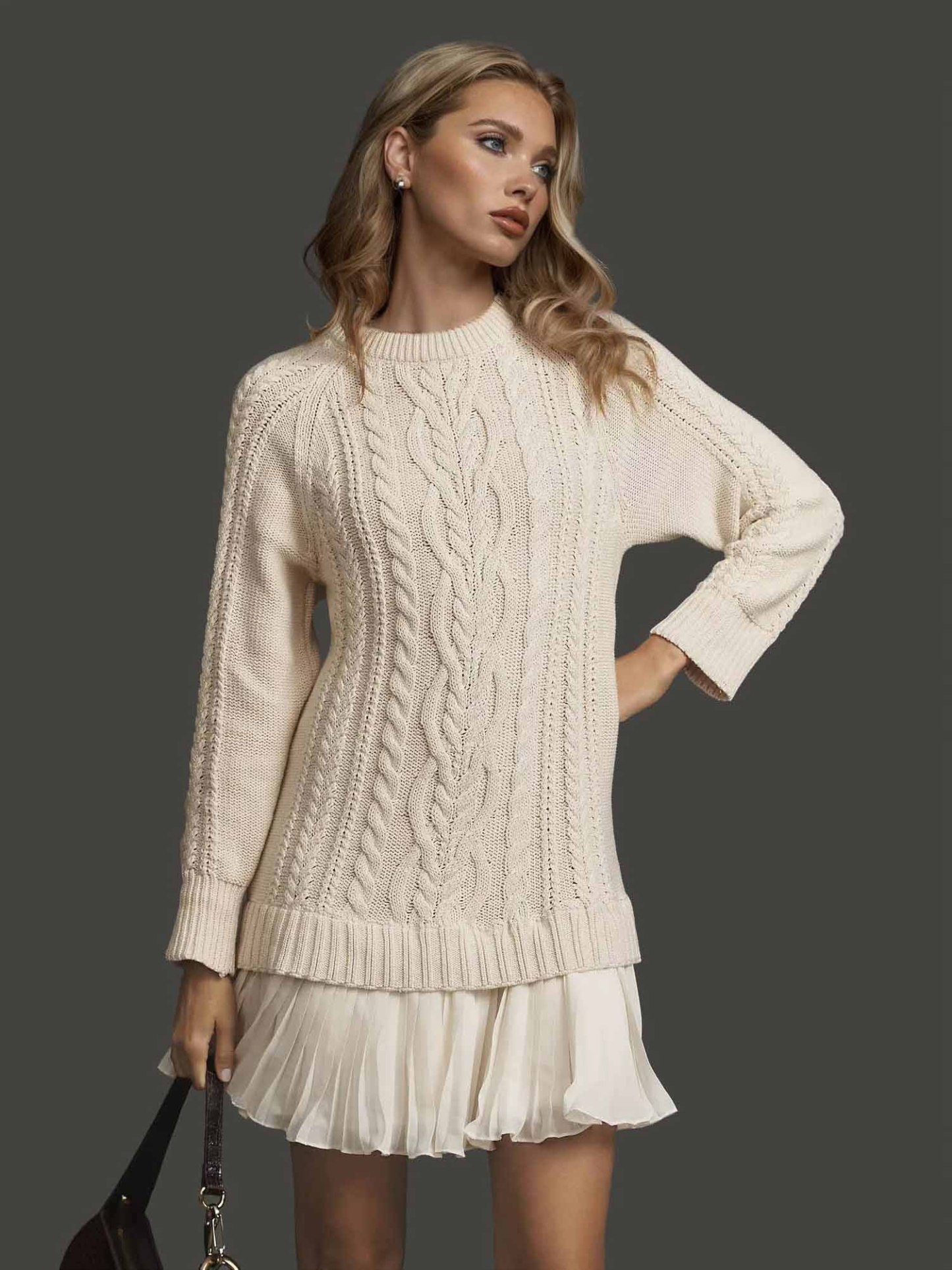 Casual Twist Sweater Mini Dress