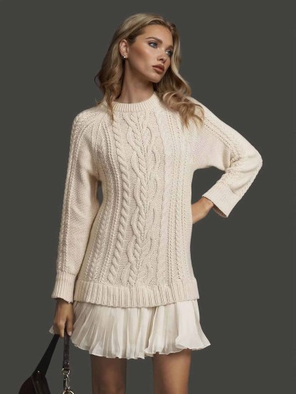 Casual Twist Sweater Mini Dress