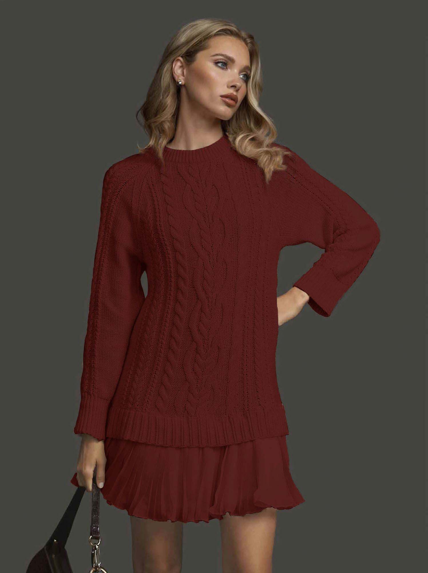 Casual Twist Sweater Mini Dress