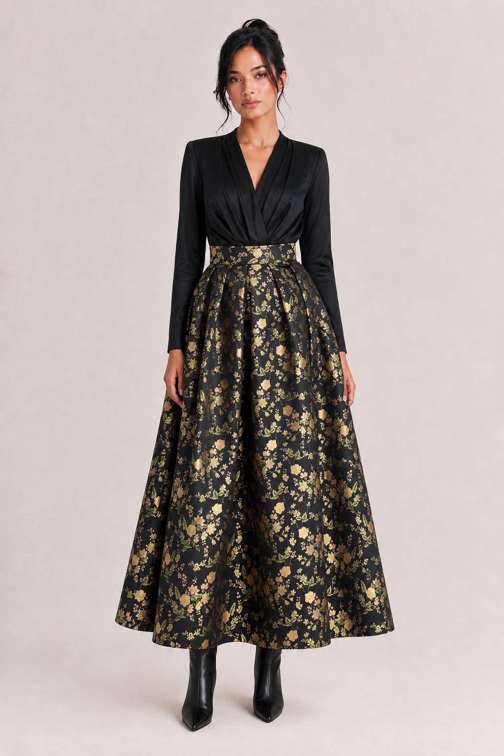 Elegant Jacquard Full Skirt Two-piece Set