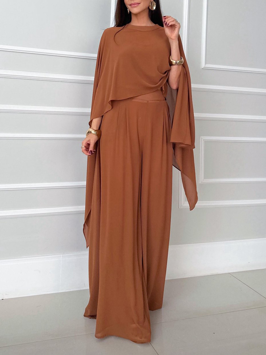 Exquisite Irregular Chiffon Flowing Top Two-piece Sets