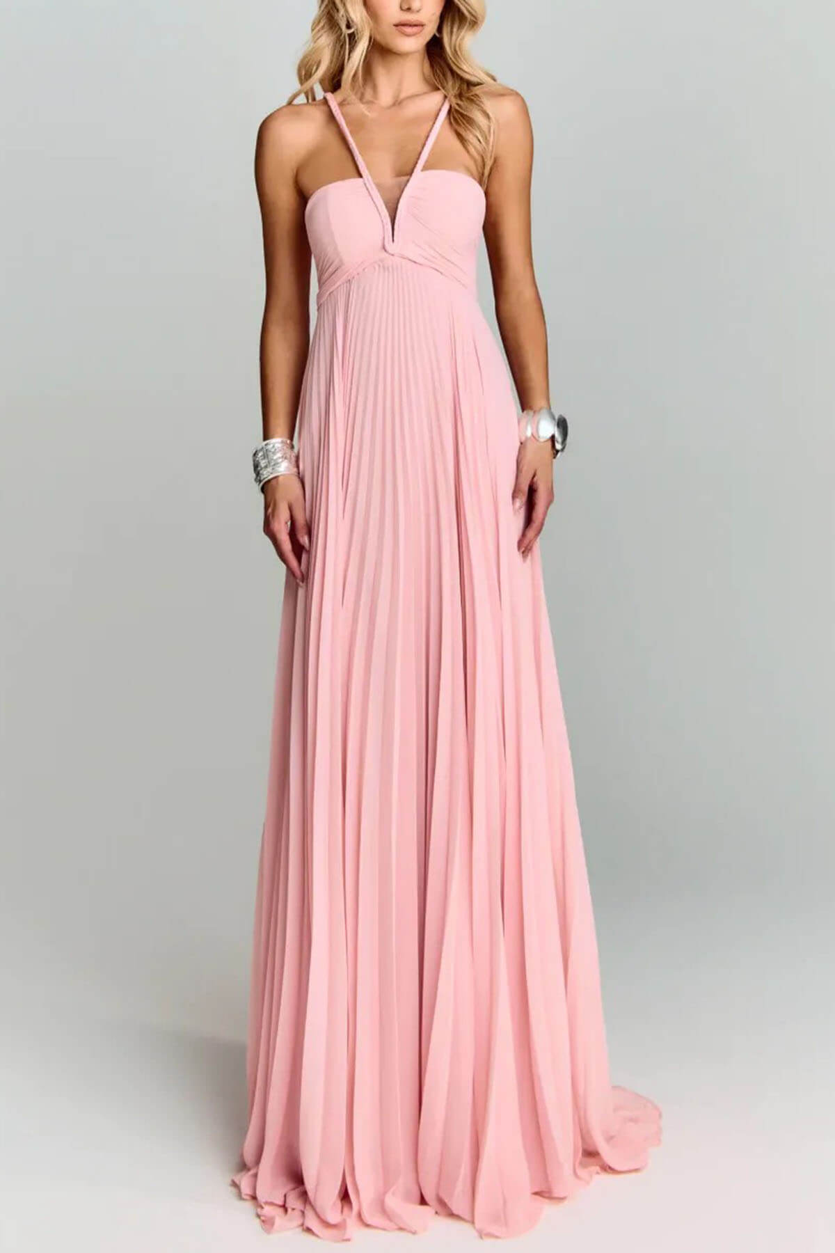 Elegant Off-Shoulder Ruched Woven-Neckline Party Maxi Dress